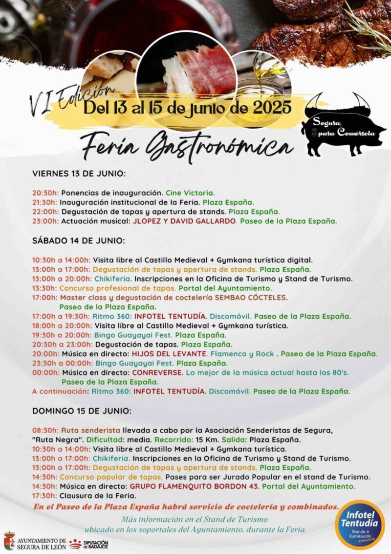 FERIA GASTRONÓMICA. SEGURA PARA COMÉRSELA 2025 (pinchar para ver programa)